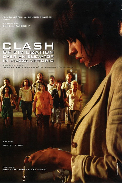 Clash of civilization over an elevator in Piazza Vittorio official trailer poster
