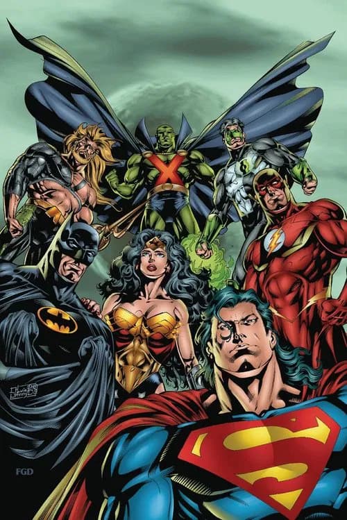 Super Heroes United! The Complete Justice League History official trailer poster