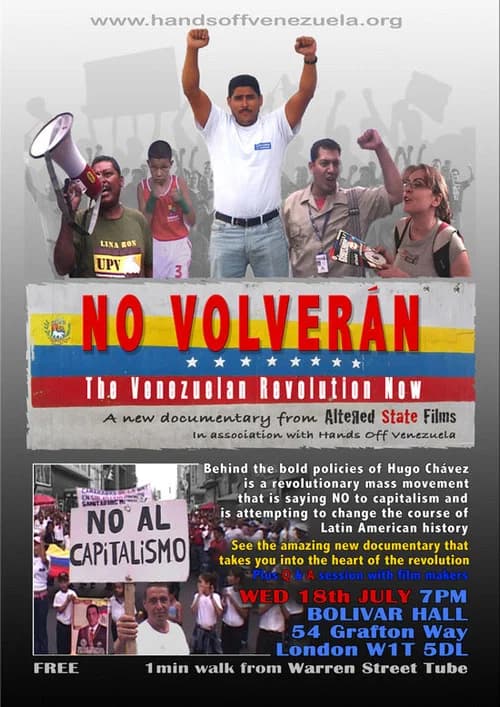 No Volverán: The Venezuelan Revolution Now official trailer poster