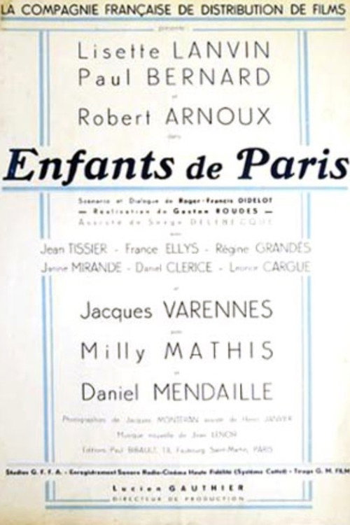 Enfants de Paris official trailer poster