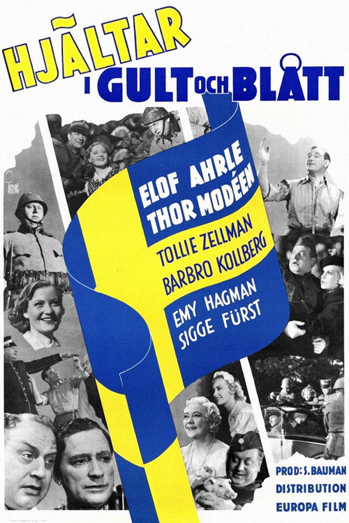 Hjältar i gult och blått official trailer poster