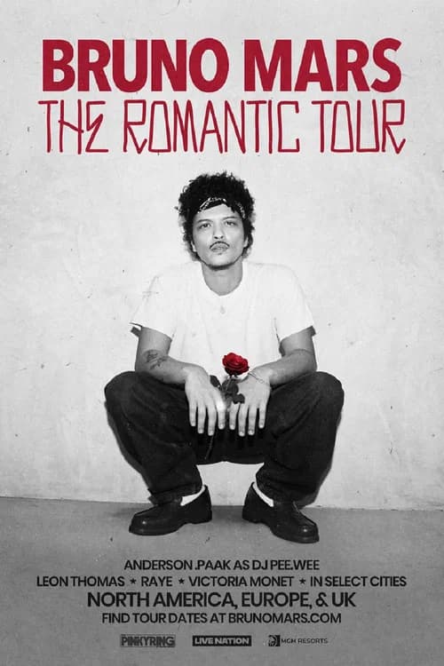 Bruno Mars: The romantic tour live official trailer poster